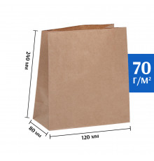 Крафт пакет бурый 120*80*240 (Ш*Г*В) мм 