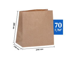 Крафт пакет бурый 240*140*280 (Ш*Г*В) мм