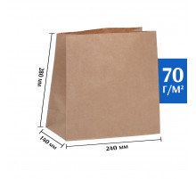 Крафт пакет бурый 240*140*280 (Ш*Г*В) мм
