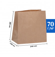 Крафт пакет бурый 240*140*280 (Ш*Г*В) мм