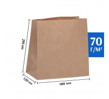 Крафт пакет бурый 180*120*290 (Ш*Г*В) мм