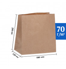 Крафт пакет бурый 180*120*290 (Ш*Г*В) мм