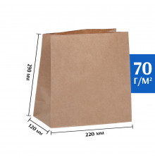 Крафт пакет бурый 220*120*290 (Ш*Г*В) мм