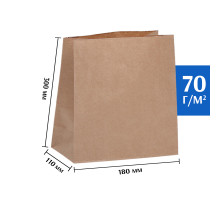Крафт пакет бурый 180*110*300 (Ш*Г*В) мм