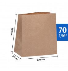 Крафт пакет бурый 180*110*300 (Ш*Г*В) мм