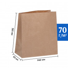 Крафт пакет бурый 140*95*305 (Ш*Г*В) мм
