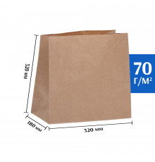 Крафт пакет бурый 320*180*320 (Ш*Г*В) мм 