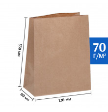 Крафт пакет бурый 120*80*330 (Ш*Г*В) мм