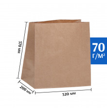 Крафт пакет бурый 320*200*370 (Ш*Г*В) мм