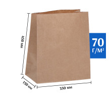 Крафт пакет бурый 350*150*450 (Ш*Г*В) мм