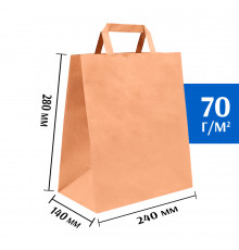 Бумажные пакеты с плоскими ручками 240х140х280 мм