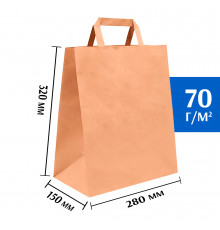 Бумажные пакеты с плоскими ручками  280х150х320 мм