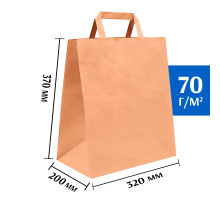 Бумажные пакеты с плоскими ручками 320x200x370 мм