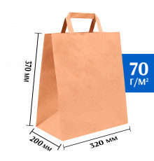 Бумажные пакеты с плоскими ручками 320x200x370 мм