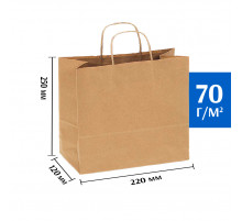 Крафт пакет с кручеными ручками  220х120х250 
