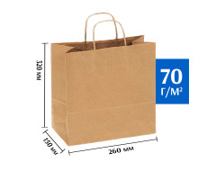 Крафт пакет с кручеными ручками 260х150х350 