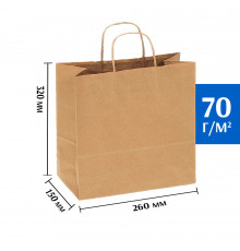 Крафт пакет с кручеными ручками 260х150х350 