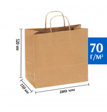 Крафт пакет с кручеными ручками 280х150х320 
