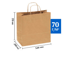 Крафт пакет с кручеными ручками 320х200х370 