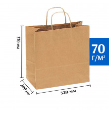 Крафт пакет с кручеными ручками 320х200х370 