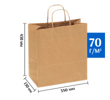 Крафт пакет с кручеными ручками 350х150х450 
