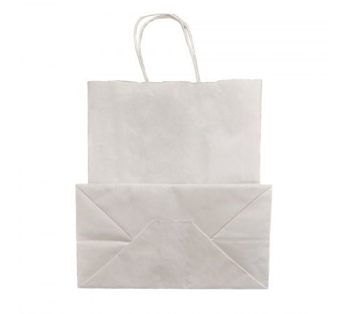Бумажный пакет белый с кручеными  ручками 220х120х250 мм (50шт)