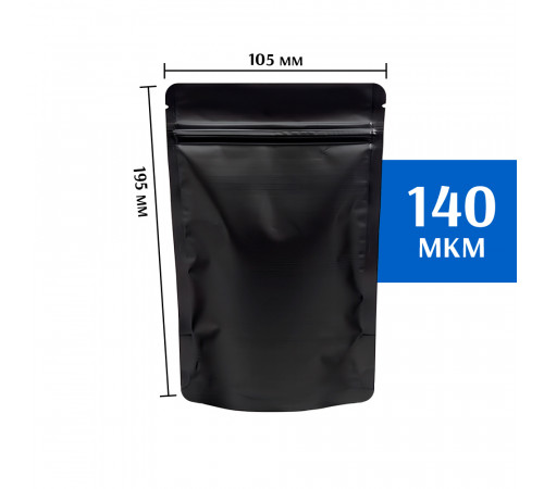 Пакет дой-пак металлизированный черный 105х195 мм (50 шт)