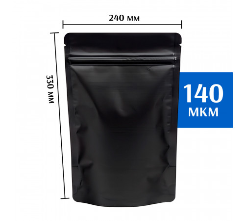 Пакет дой-пак металлизированный черный 240х330 мм (50 шт)