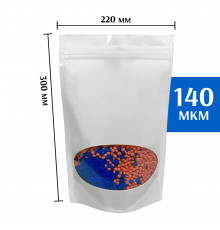 Пакет дой-пак белый с овальным окном 220*300 мм