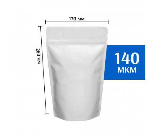 Пакет дой-пак металлизированный белый 170х260 мм (50 шт)