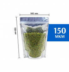 Пакет дой-пак с прозрачной стороной 105х150 мм 