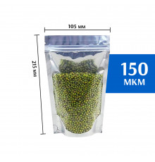 Пакет дой-пак с прозрачной стороной 105х215 мм