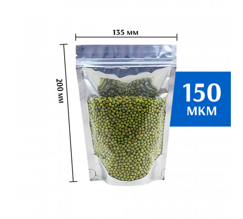 Пакет дой-пак с прозрачной стороной 135х200 мм (50 шт)