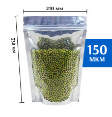 Пакет дой-пак с прозрачной стороной 210х330 мм
