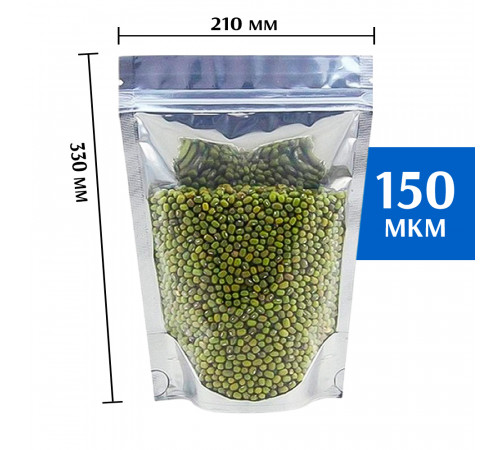 Пакет дой-пак с прозрачной стороной 210х330 мм (50 шт)