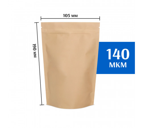 Крафт пакет дой-пак 105х190 мм (50 шт)