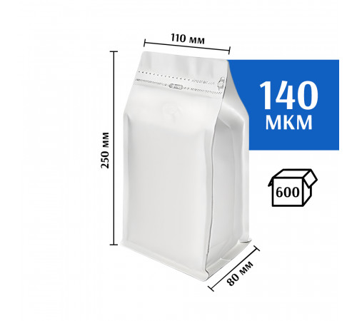 Квадропак восьмишовный 110х250х80 белый