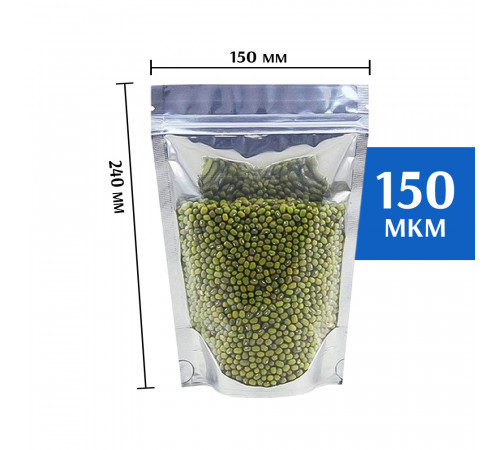 Пакет дой-пак с прозрачной стороной 150х240 мм