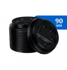 Крышка для стакана D90 пластиковая с клапаном черная (100 шт)