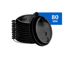 Крышка для стакана D80 пластиковая с питейником черная (50 шт)