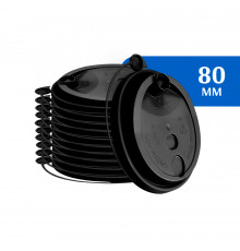 Крышка для стакана D80 пластиковая с питейником черная (50 шт)