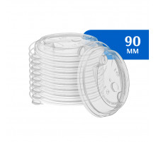 Крышка для стакана D90 пластиковая с питейником  прозрачная (50 шт)