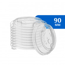 Крышка для стакана D90 пластиковая с питейником  прозрачная (50 шт)