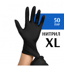 Перчатки нитриловые черные (XL) 50 пар