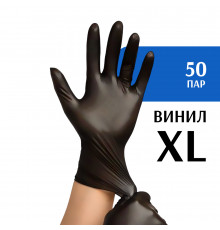 Перчатки виниловые черные (XL) 50 пар
