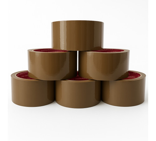 Скотч цветной коричневый 66 м 43 мкм