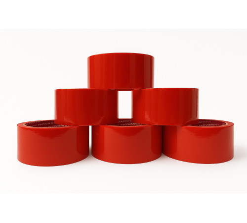 Скотч цветной красный 66 м 43 мкм