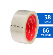Клейкая лента прозрачная 48мм 66м (скотч) - 38 мкм