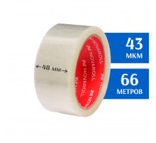Клейкая лента прозрачная 48мм 66м 43мкм (скотч)