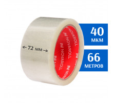 Клейкая лента прозрачная 72мм 66м (скотч)
